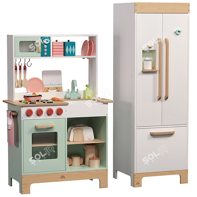 Kids' Tenderleaf Kitchen Play Set 3D model image 1