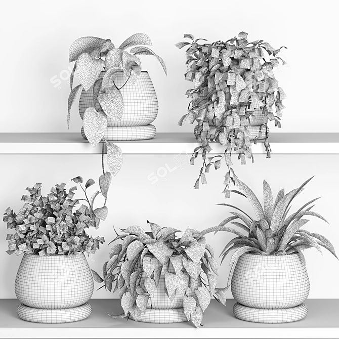 Modern Plant Shelf Display Stand 3D model image 2