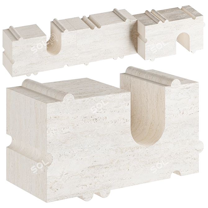 Stylish Kelly Wearstler Bench 3D model image 1