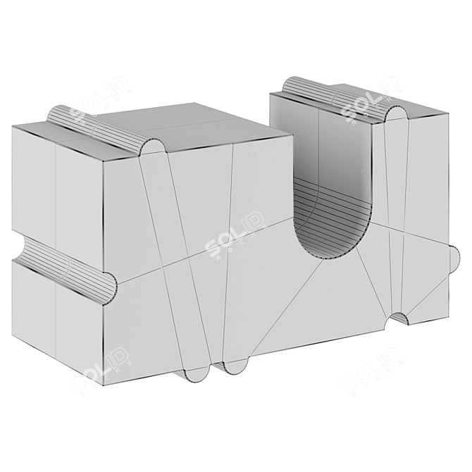 Stylish Kelly Wearstler Bench 3D model image 2