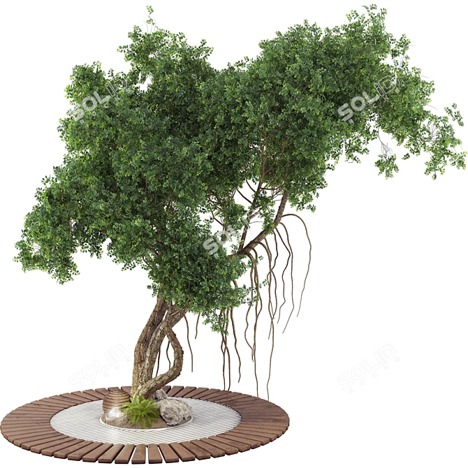  Garden Tree & Bush Plant Set 128 3D model image 1