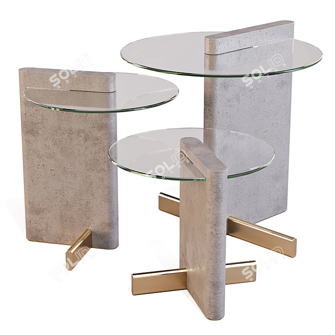 Roche Bobois Paris Paname Side Tables 3D model image 1