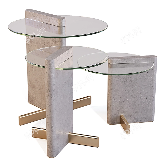 Roche Bobois Paris Paname Side Tables 3D model image 2