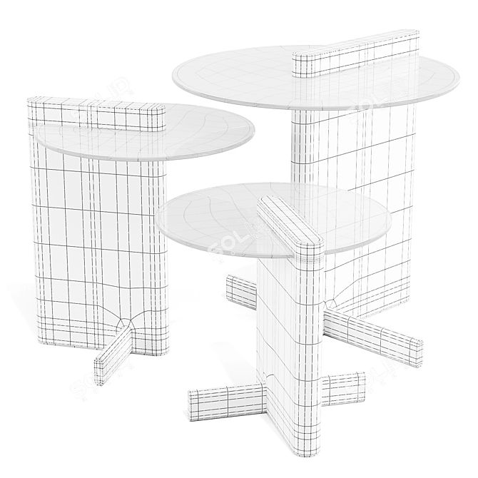 Roche Bobois Paris Paname Side Tables 3D model image 4