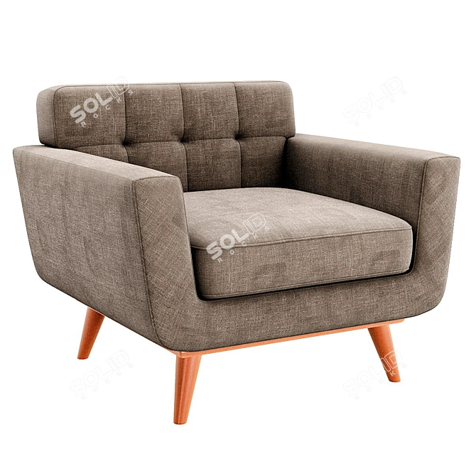 Modern Gray Armchair Set 2 3D model image 1
