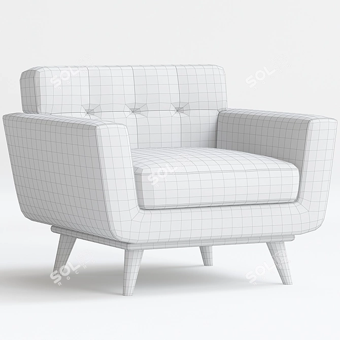 Modern Gray Armchair Set 2 3D model image 2