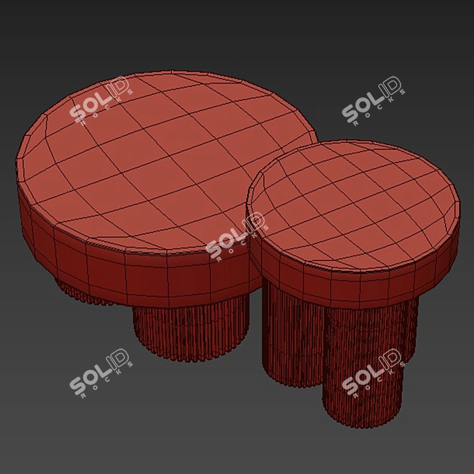 Modern Industrial Gear Coffee Table 3D model image 4