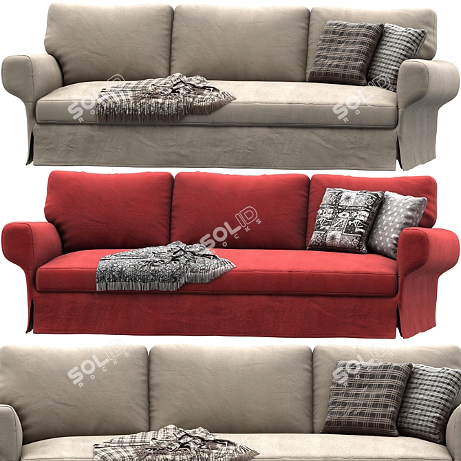 Modern Red Joquer Magnus Sofa 3D model image 1