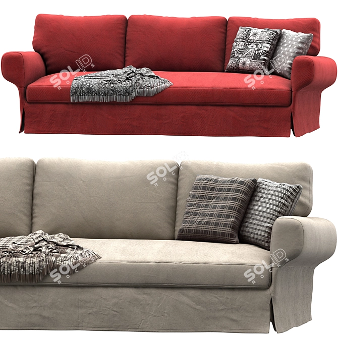 Modern Red Joquer Magnus Sofa 3D model image 2