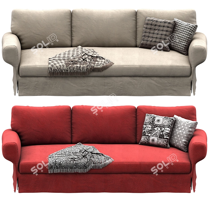 Modern Red Joquer Magnus Sofa 3D model image 3