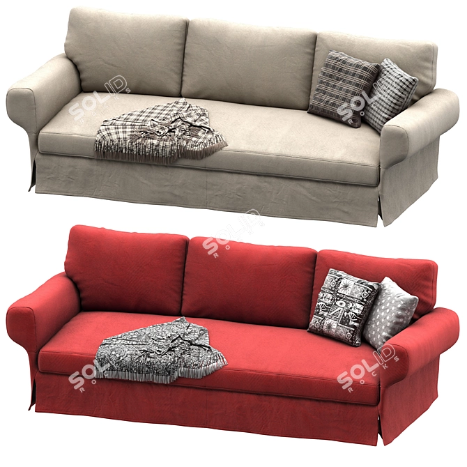 Modern Red Joquer Magnus Sofa 3D model image 4