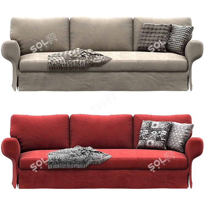 Modern Red Joquer Magnus Sofa 3D model image 5