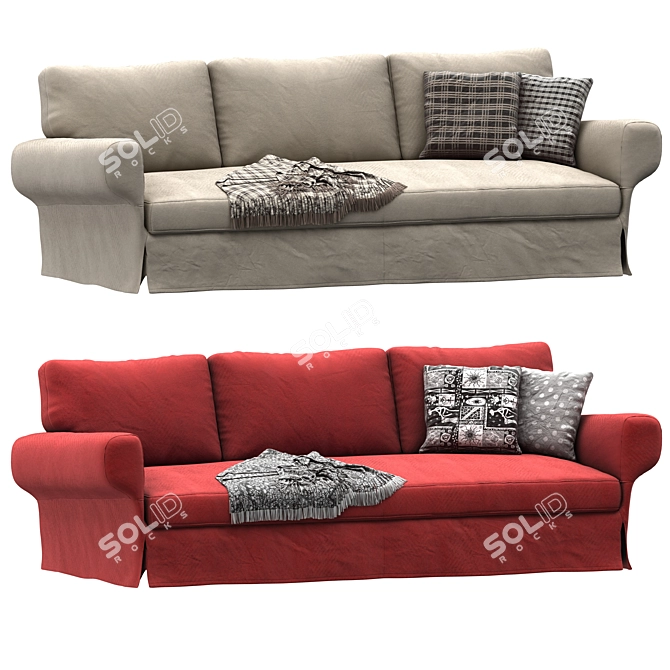 Modern Red Joquer Magnus Sofa 3D model image 6