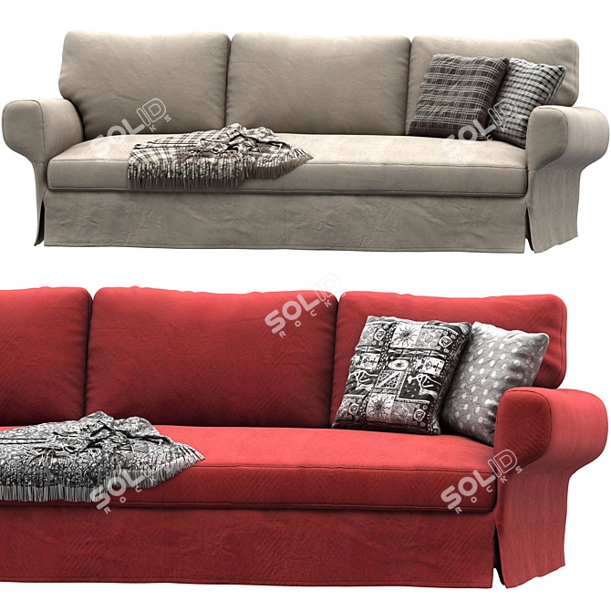 Modern Red Joquer Magnus Sofa 3D model image 8