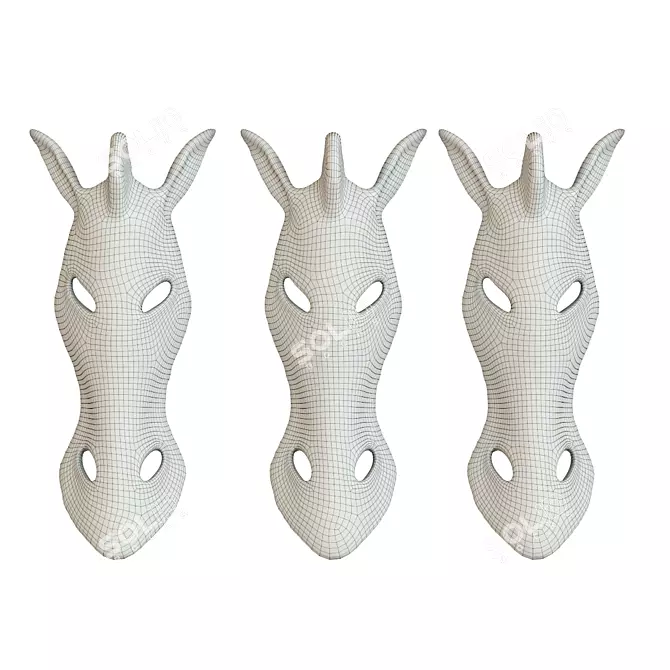 Safari Zebra Mask Set 3D model image 2