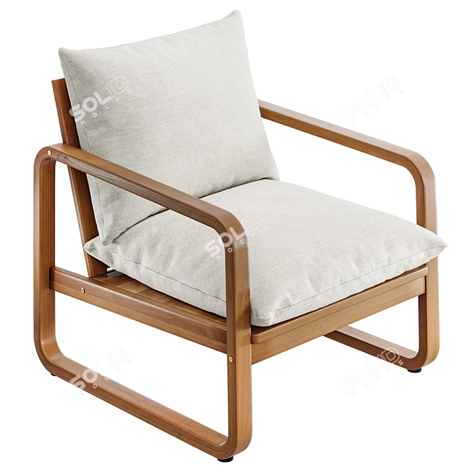 Eucalyptus Wood Armchair 3D model image 1