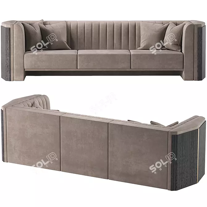 Algerone Velvet Luxury Sofa 3D model image 2