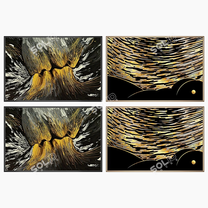 Art Set with Various Frames 3D model image 2