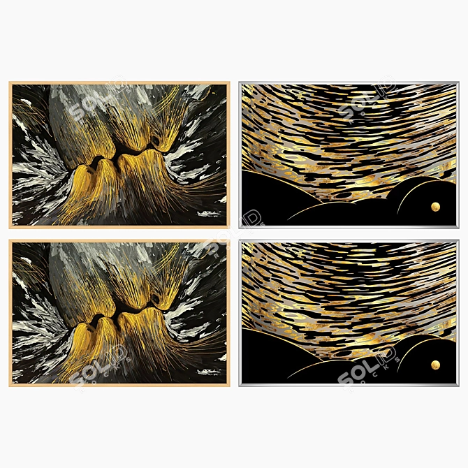 Art Set with Various Frames 3D model image 3