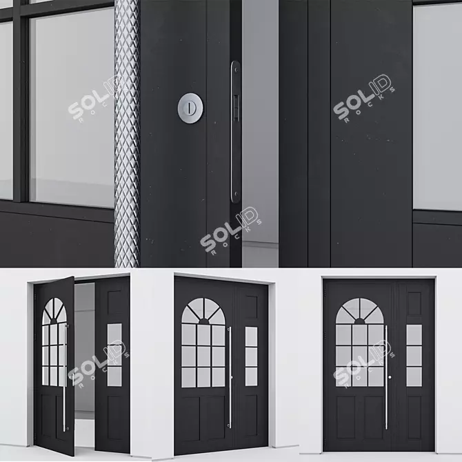Modern Aluminium Door 320 3D model image 3