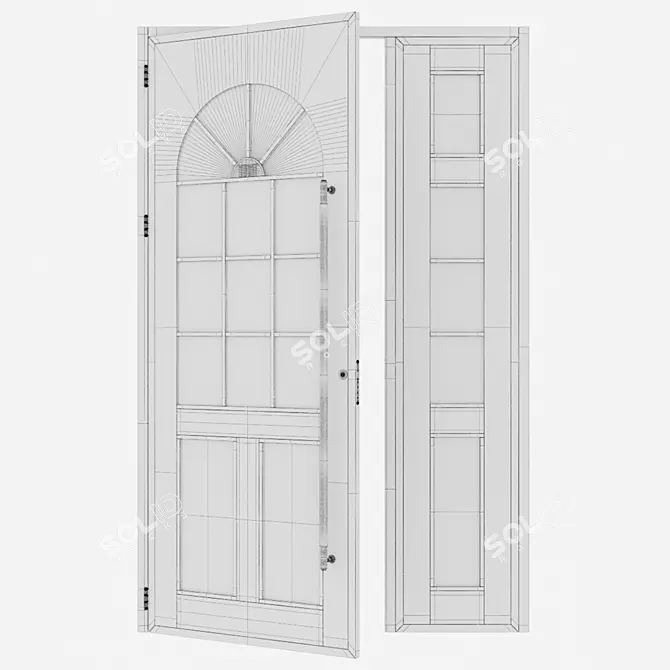 Modern Aluminium Door 320 3D model image 4