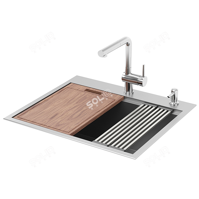 RUVATI RVH8023 Stainless Steel Kitchen Sink 3D model image 1