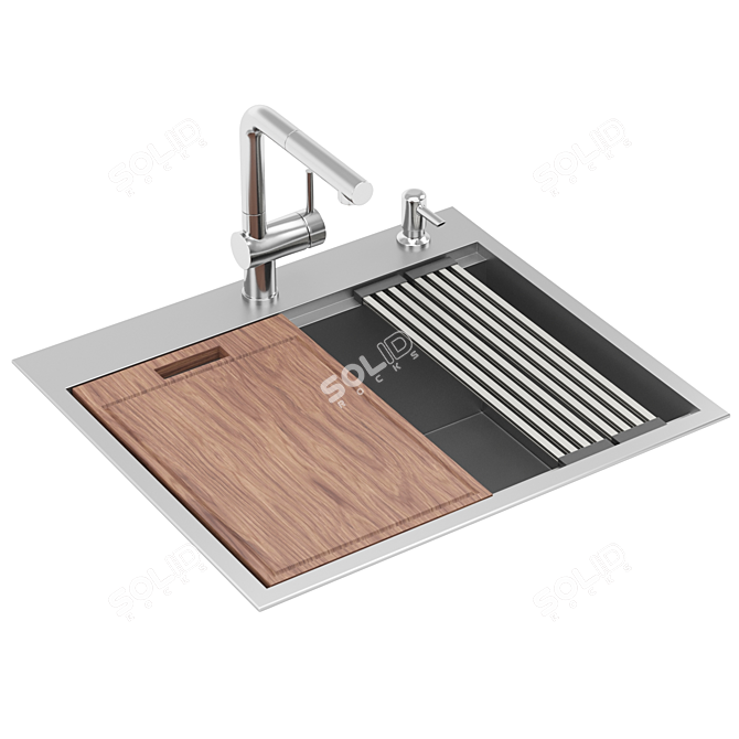 RUVATI RVH8023 Stainless Steel Kitchen Sink 3D model image 2