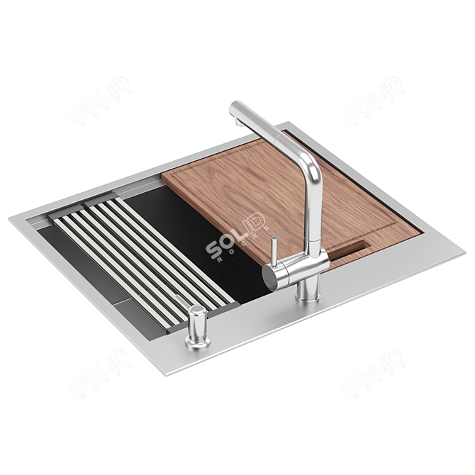 RUVATI RVH8023 Stainless Steel Kitchen Sink 3D model image 3