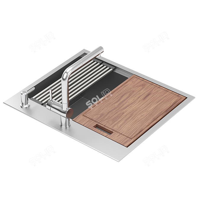 RUVATI RVH8023 Stainless Steel Kitchen Sink 3D model image 4