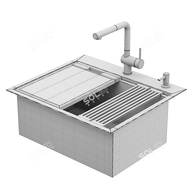 RUVATI RVH8023 Stainless Steel Kitchen Sink 3D model image 7