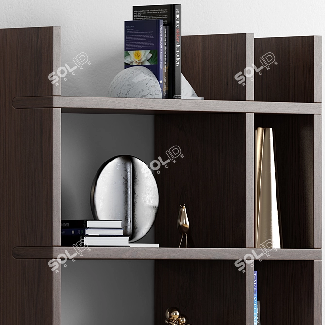 Elegant Decor Bookcase with Marble 3D model image 5