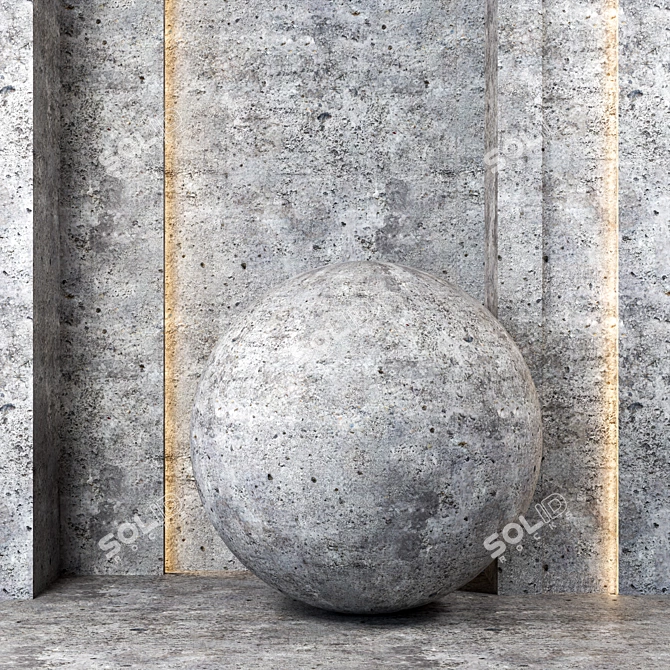 Concrete PBR Seamless Texture Set 3D model image 1