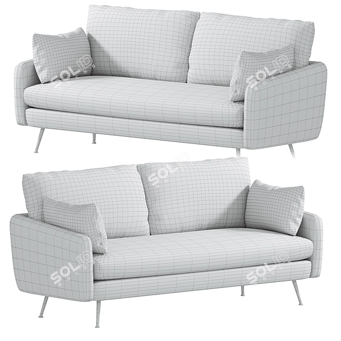 Modern Park Sofa in Velvet 3D model image 3