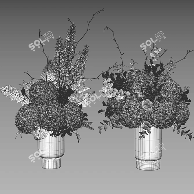  Hydrangea Delphinium Eucalyptus Set 3D model image 7