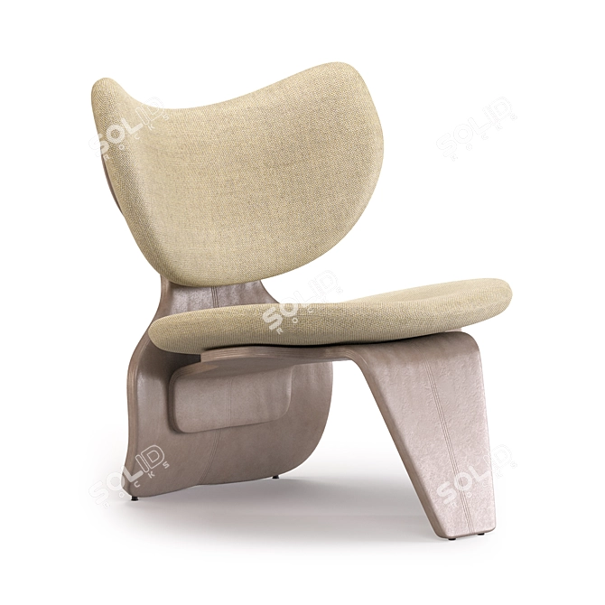 Sleek Hourglass Armchair Molded Glass 3D model image 2