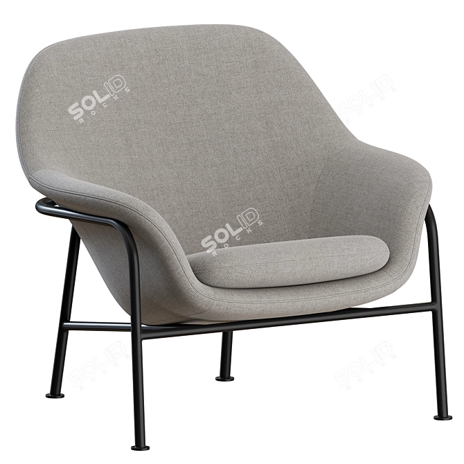 Modern Metal Lounge Chair, Normann Copenhagen 3D model image 5