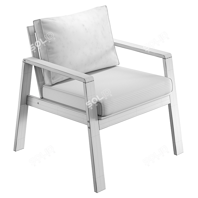 Acacia Wood Living Room set 3D model image 2