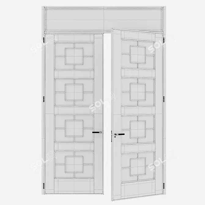 Corona Aluminium 322 Door Render 3D model image 4