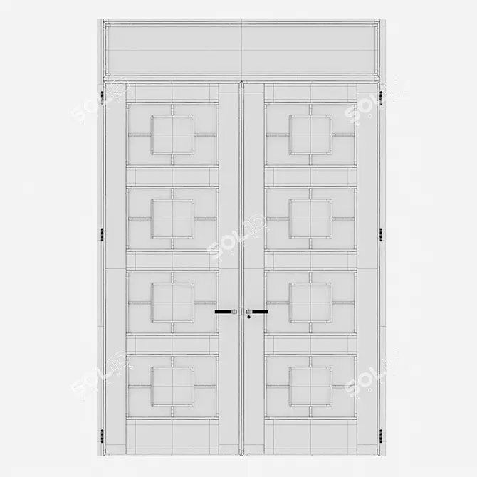 Corona Aluminium 322 Door Render 3D model image 5