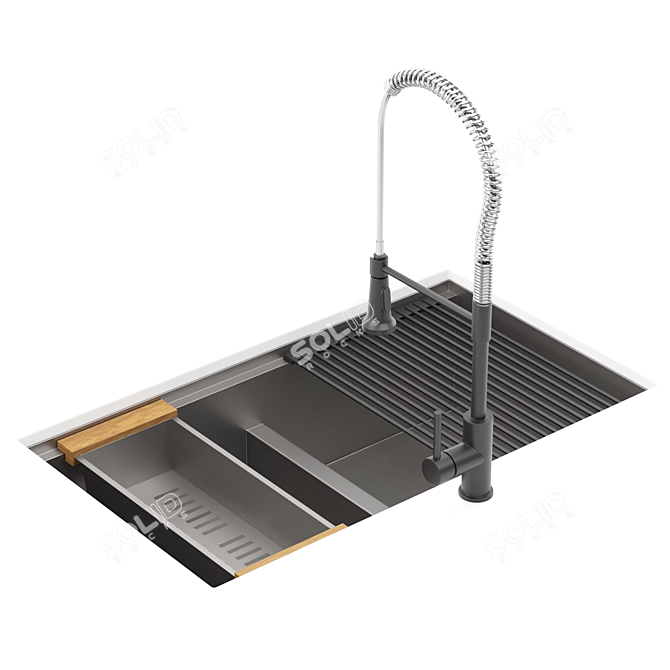 High-Quality 3D Kitchen Sink Model 3D model image 4