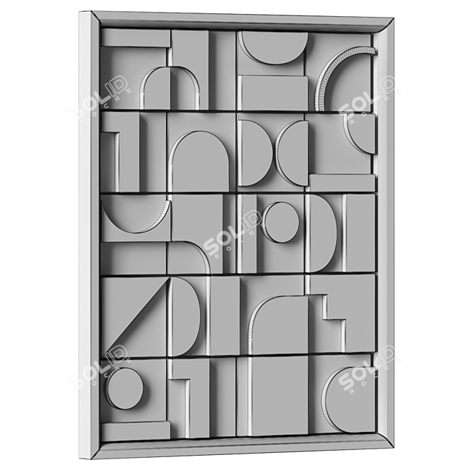 Stone Relief Wall Art Sculpture 3D model image 7