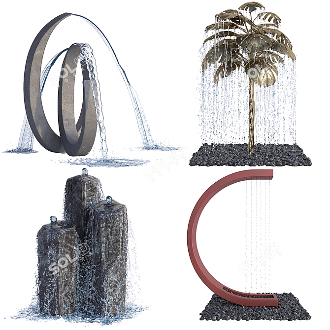 Fountain Figures Landscaping Elements 3D model image 1