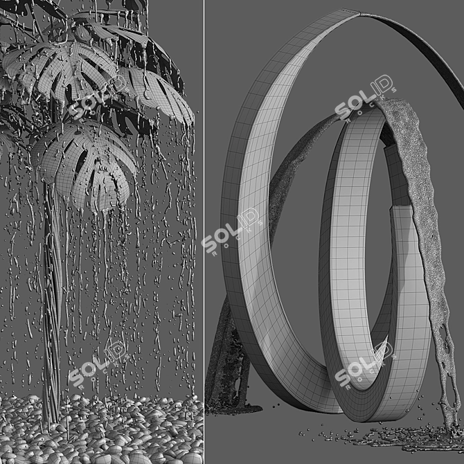 Fountain Figures Landscaping Elements 3D model image 7