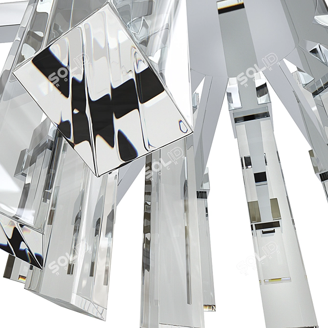 Geometric Multimaterial Chandelier 3D model image 1