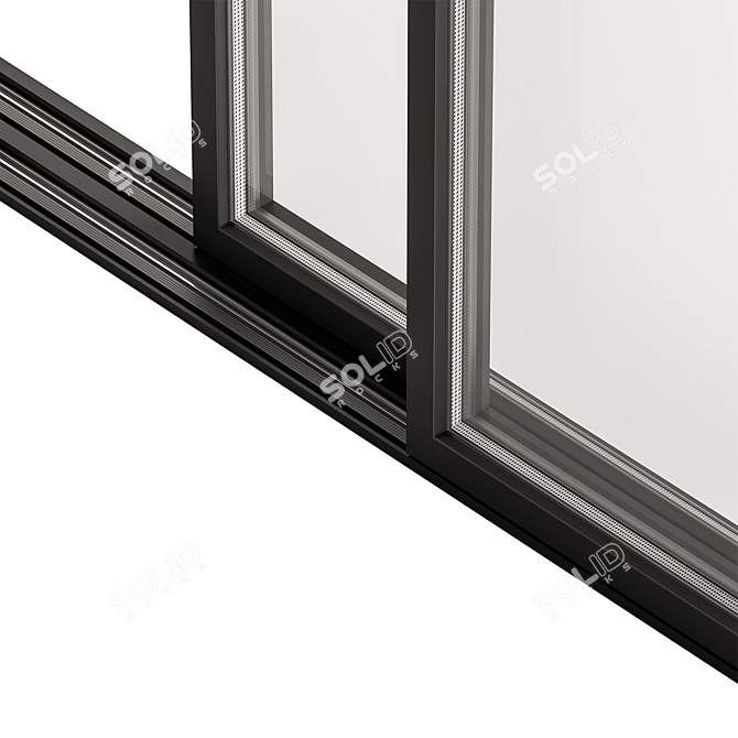 Modern Metal Glass Door Set 3D model image 2