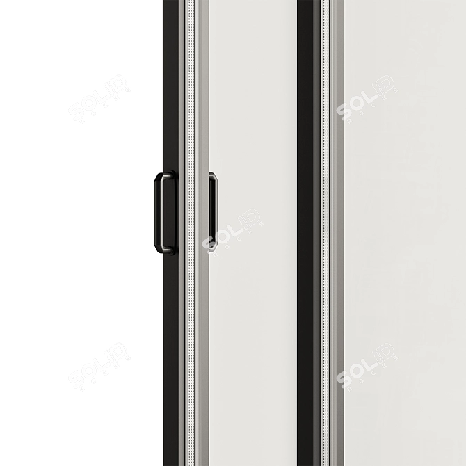 Modern Metal Glass Door Set 3D model image 4