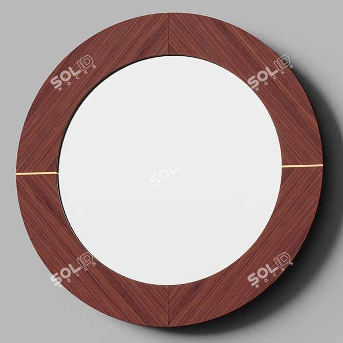 Mid-Century Fusion Wood Wall Mirror 3D model image 2