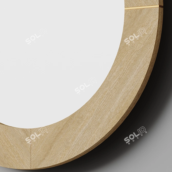 Mid-Century Fusion Wood Wall Mirror 3D model image 4