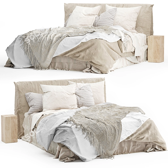 Linen Bedhead Short Hale Mercantile 3D model image 1