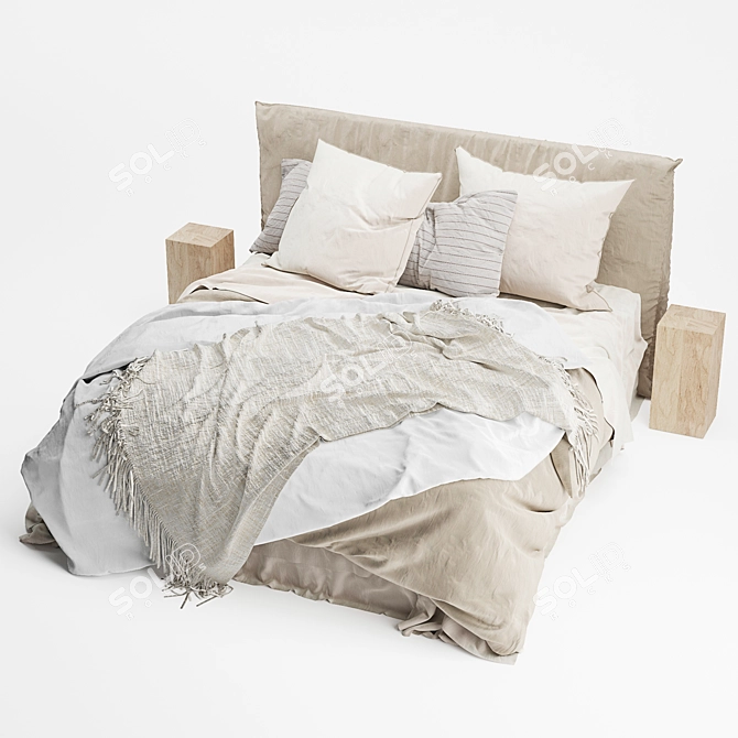 Linen Bedhead Short Hale Mercantile 3D model image 4